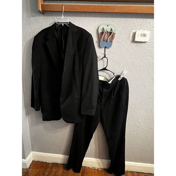 Stafford Wool Suit  Mens Black Size 44XT & 38Xl‎ Vintage - Picture 4 of 11